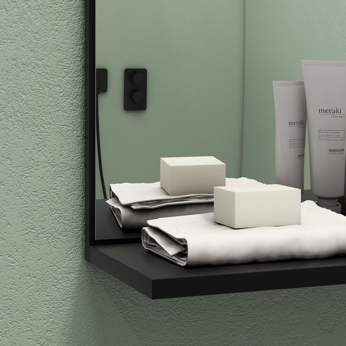 Modern Wall-mounted Makeup Vanity Mirror - Bathroom Mirror with Integrated 4-Tier Storage Shelves - Space-Saving Solution for Makeup & Toiletries Organizing