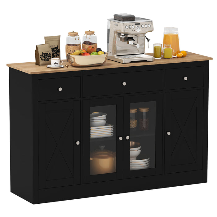 55” Large Buffet Sideboard Kitchen Storage Modern Coffee Bar Cabinet-