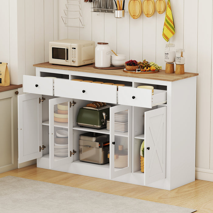 55” Large Buffet Sideboard Kitchen Storage Modern Coffee Bar Cabinet-