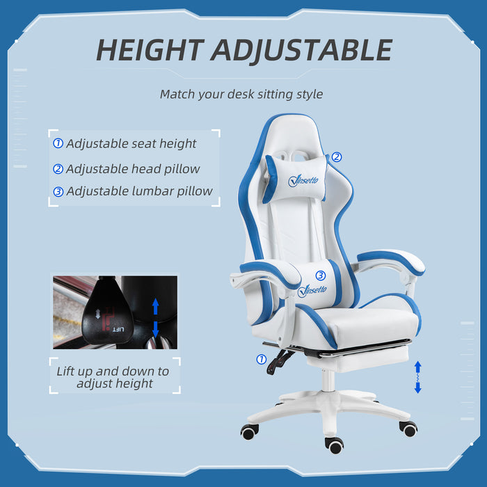 Racing Gaming Chair Model X150 - Ergonomic Reclining PU Leather Chair with Swivel, Footrest, and Lumbar Support - Ideal for Gamers and Home Office Comfort