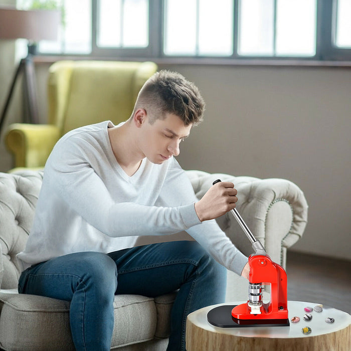 Button Maker 25mm with 1000 Kits - Badge and Pin Crafting Machine with Cutter - Ideal for DIY Enthusiasts and Crafts Projects