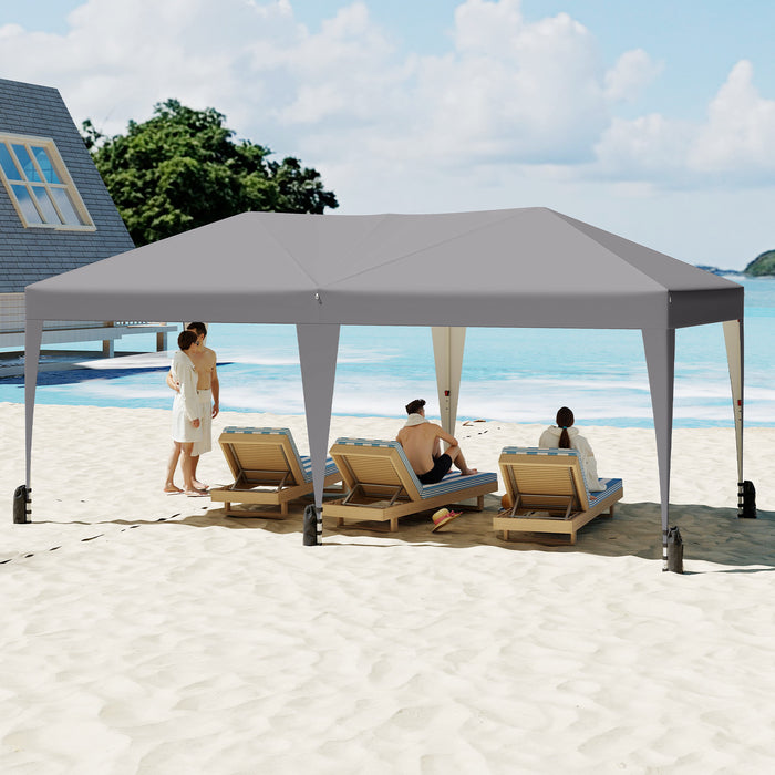 590 x 300 CM Outdoor Pop up Canopy Tent with Wheeled Bag-