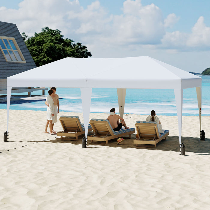 590 x 300 CM Outdoor Pop up Canopy Tent with Wheeled Bag-