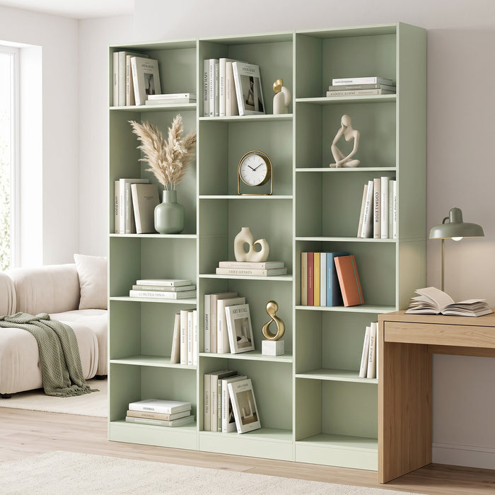 HOMCOM Bookcase with Open Storage, 6-Tier Bookshelf with Anti-Tipping Hardware, Light Green