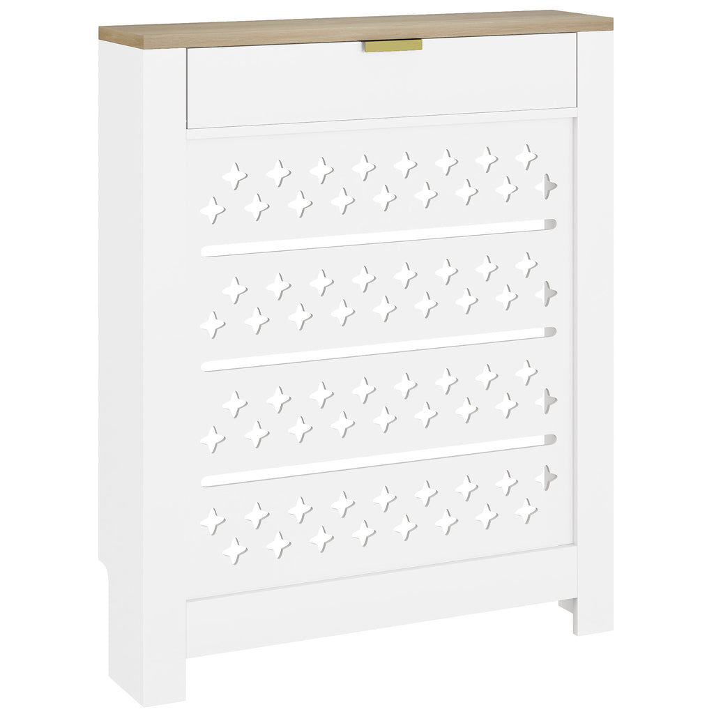 HOMCOM 78 x 19 cm Minimal Radiator Cover, with Drawer - White