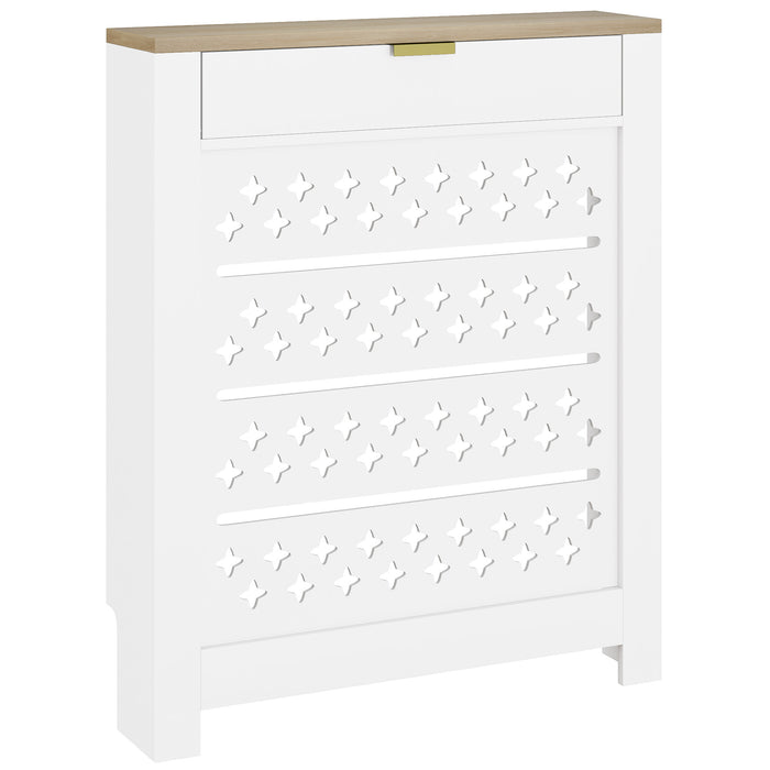 HOMCOM 78 x 19 cm Minimal Radiator Cover, with Drawer - White