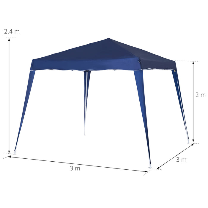 Outsunny 3 M x 3 M Base/ 2.5 M x 2.5 M Top Pop Up Gazebo with Carry Bag, Height Adjustable Slant Leg Party Tent Instant Event Shelter for Garden, Patio