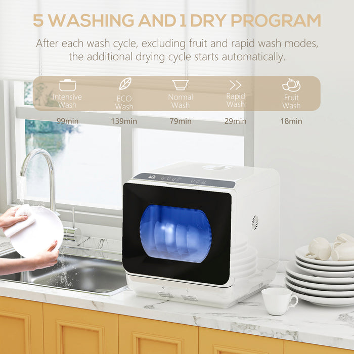 HOMCOM Multi-Program 6L Tabletop Dishwasher