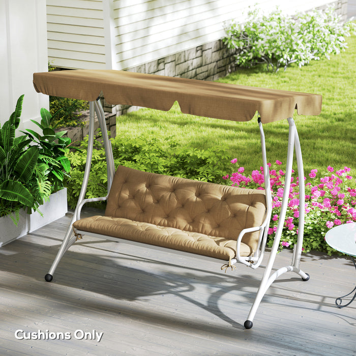 Outsunny Three-Seater Bench Cushion - Khaki