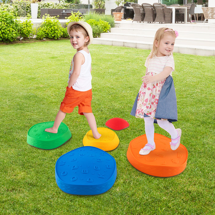 5Pcs Kids Stepping Stones Stackable Toddler River Stone Set-
