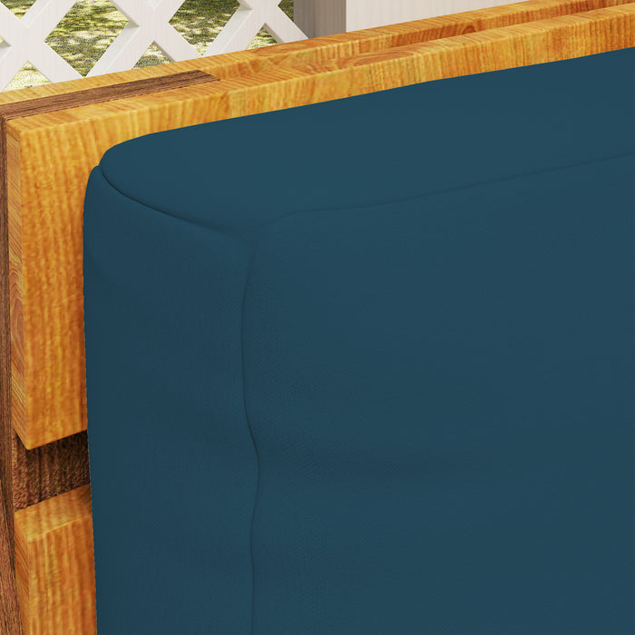 Outsunny 2 Seater Pallet Furniture Cushions Pallet Cushions, UPF20+ 220gsm Fabric, 20 cm Thick Outdoor Seat Pads, Navy Blue