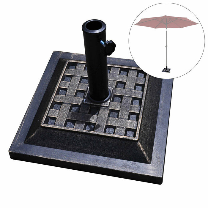 Parasol Accessories - 12KG Garden Square Base for Umbrellas - Suitable for Outdoor Patio Use