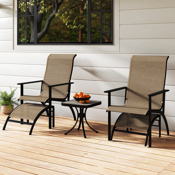 5 Pieces Adirondack Chair Set with Ottomans and Side Table-