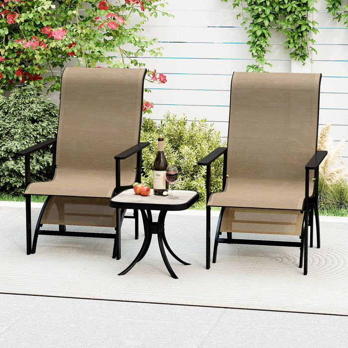 5 Pieces Adirondack Chair Set with Ottomans and Side Table-