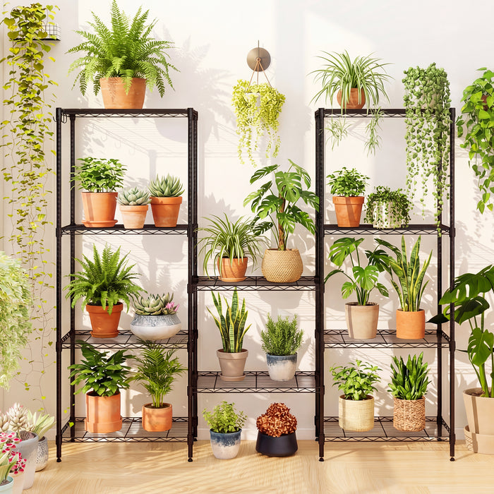 3/4/5/6-Tier Wire Shelving Unit Adjustable Metal Storage Shelves with V-shaped Shelving Rack-5-Tier-S