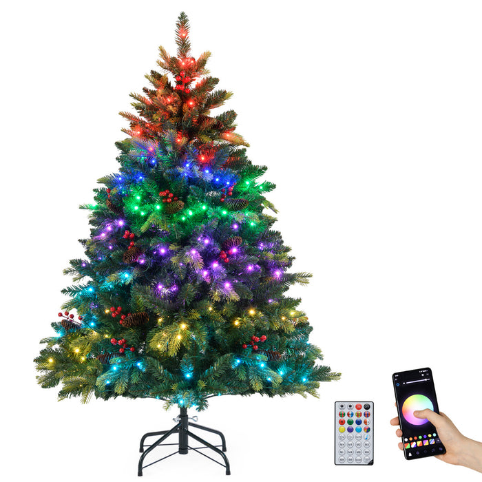 Artificial Christmas Tree Hinged Xmas Tree with Branch TipsA and Natural Pine Cones-