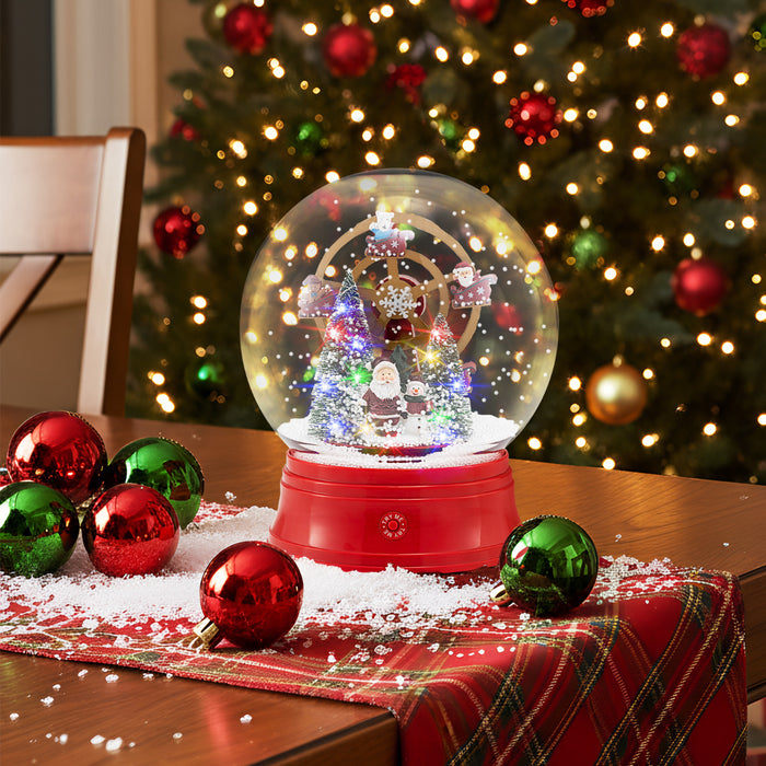 5 Ft Musical Christmas Street Lamp Snow Globe Lantern on Stand-