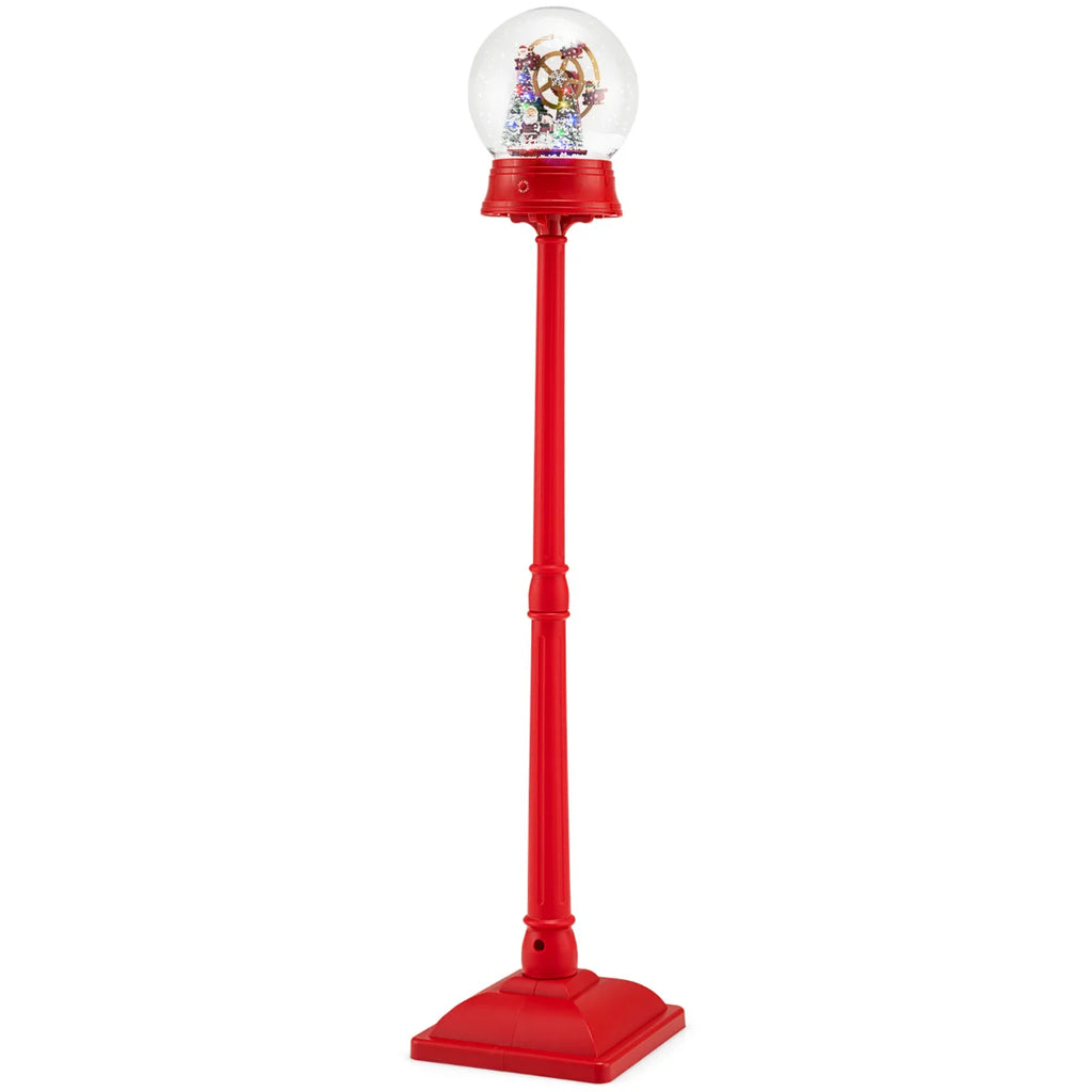 5 Ft Musical Christmas Street Lamp Snow Globe Lantern on Stand-