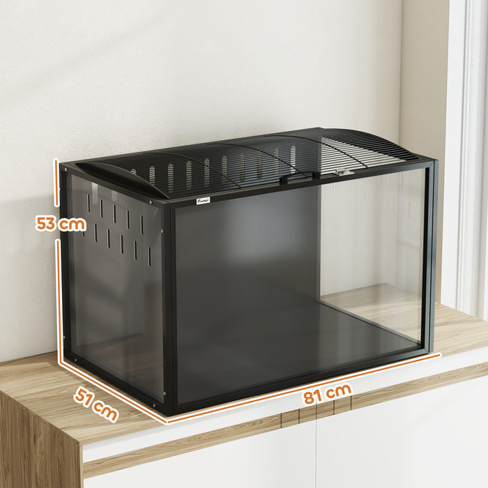PawHut Hamster Cage Steel Chewproof with Openable Top, Deep Burrow for Dwarf Syrian Hamster, Gerbil, Rats, 81 x 51 x 53 cm