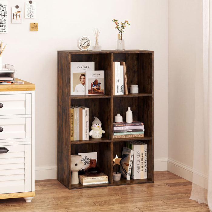 6-Cube Bookcase 3-Tier Storage Organizer with Anti-Tipping Kits for Living Room Study-White
