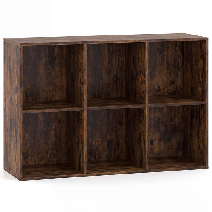 6-Cube Bookcase 3-Tier Storage Organizer with Anti-Tipping Kits for Living Room Study-White