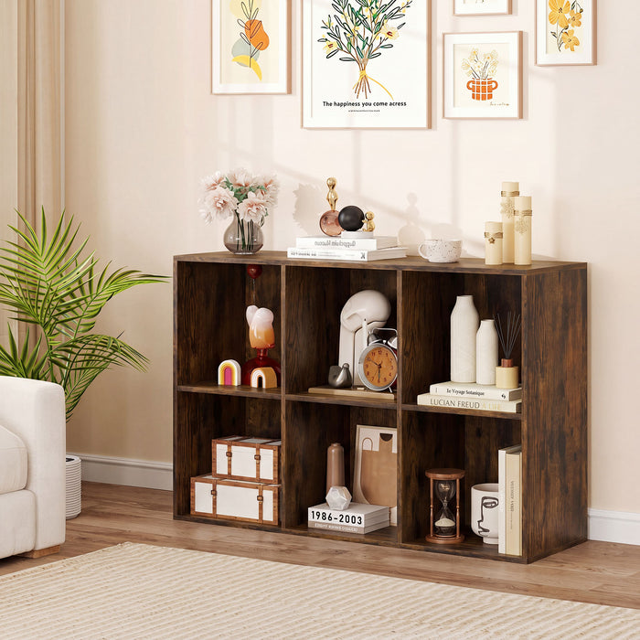 6-Cube Bookcase 3-Tier Storage Organizer with Anti-Tipping Kits for Living Room Study-White