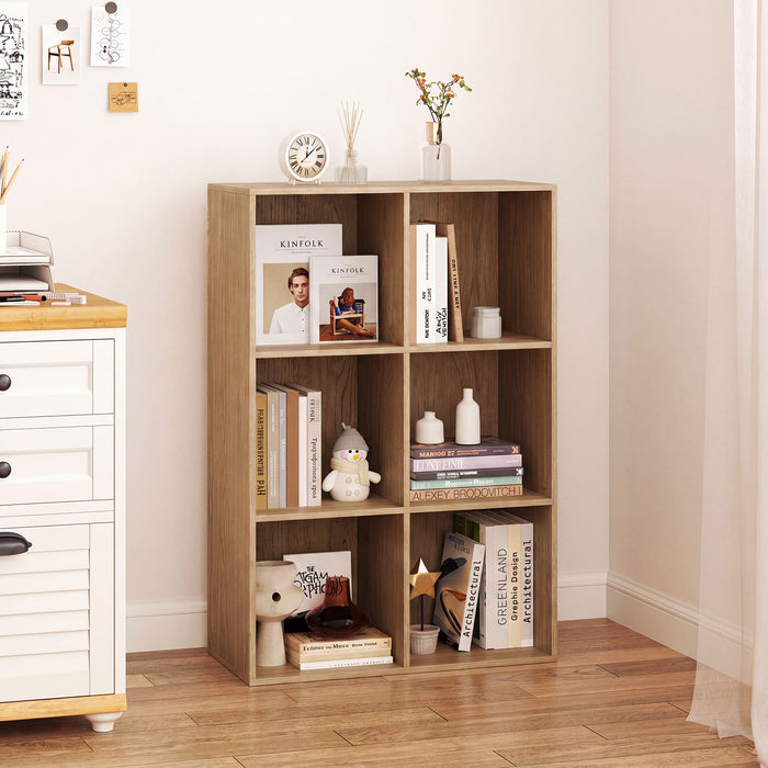 6-Cube Bookcase 3-Tier Storage Organizer with Anti-Tipping Kits for Living Room Study-White