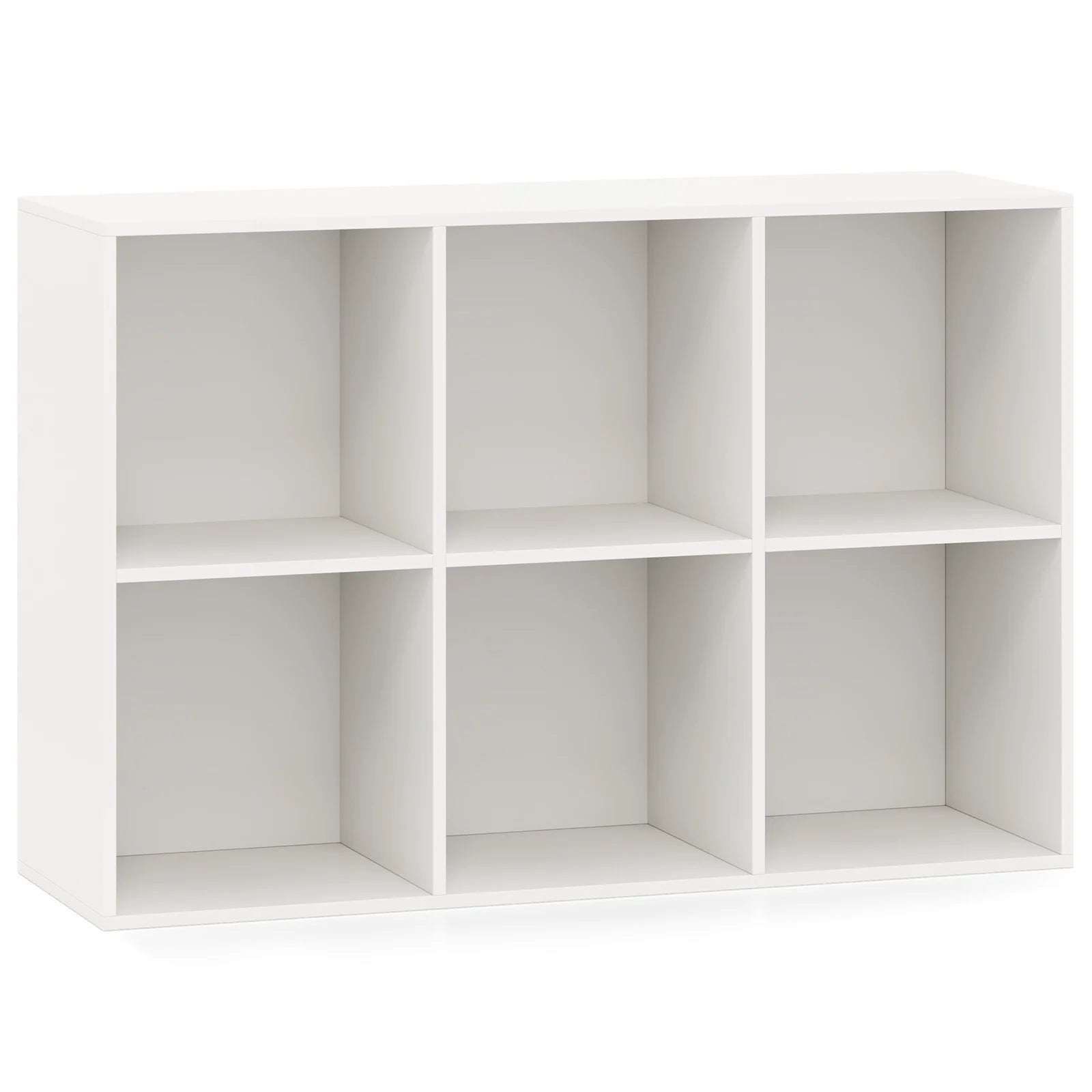 6-Cube Bookcase 3-Tier Storage Organizer with Anti-Tipping Kits for Living Room Study-White