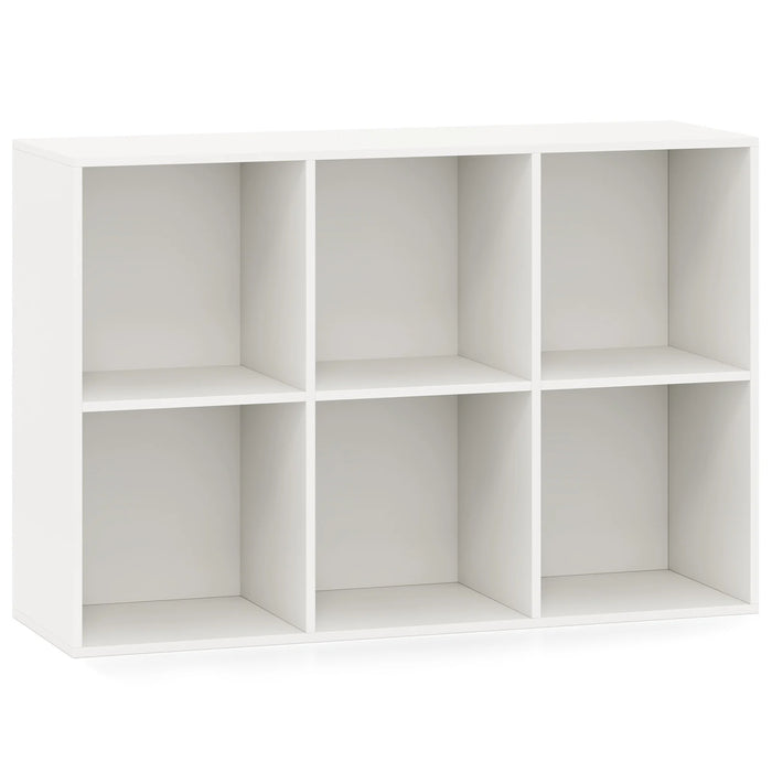 6-Cube Bookcase 3-Tier Storage Organizer with Anti-Tipping Kits for Living Room Study-White
