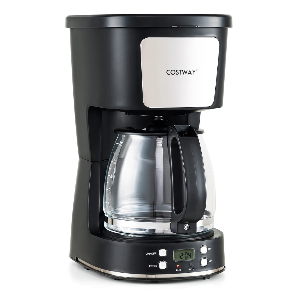 6 Cup Drip Coffee Machine with Glass Carafe and Reusable Filter