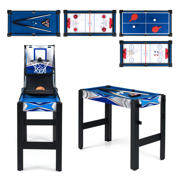 6-In-1 Multi Game Table with Air Hockey Table Tennis Basketball Billiards Shuffleboard Bowling-
