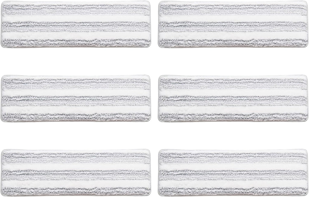 6 PCS Microfibre Mop Pads Reusable Wet and Dry Heads with Hook and Loop Fasteners