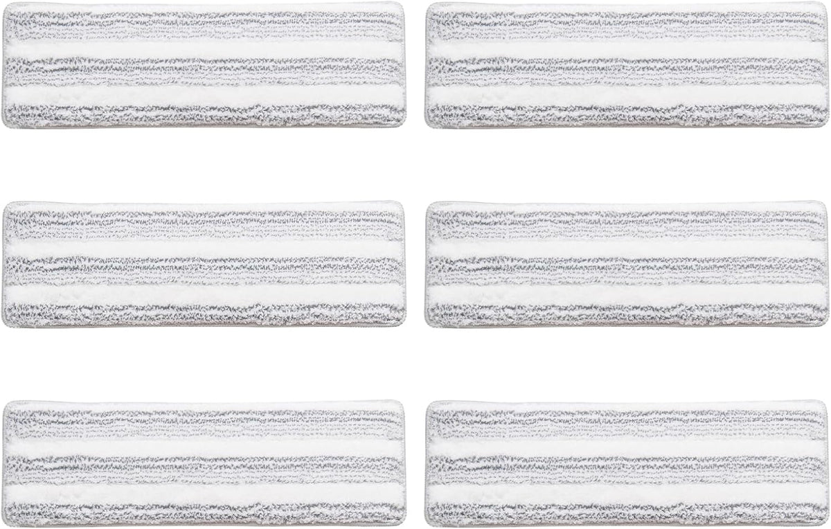 6 PCS Microfibre Mop Pads Reusable Wet and Dry Heads with Hook and Loop Fasteners