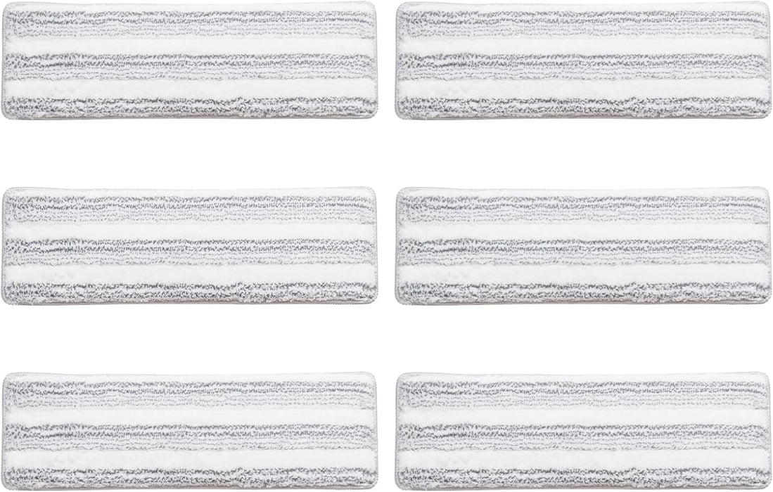 6 PCS Microfibre Mop Pads Reusable Wet and Dry Heads with Hook and Loop Fasteners