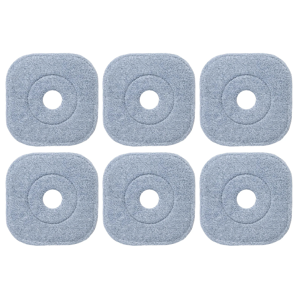 6 PCS Microfibre Mop Pads with Hook & Loop Fasteners Washable for Home Cleaning