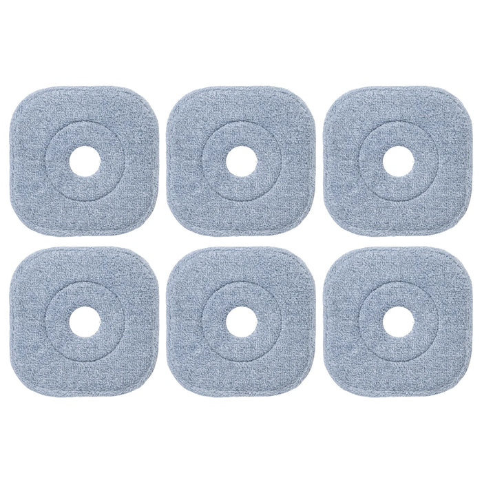 6 PCS Microfibre Mop Pads with Hook & Loop Fasteners Washable for Home Cleaning