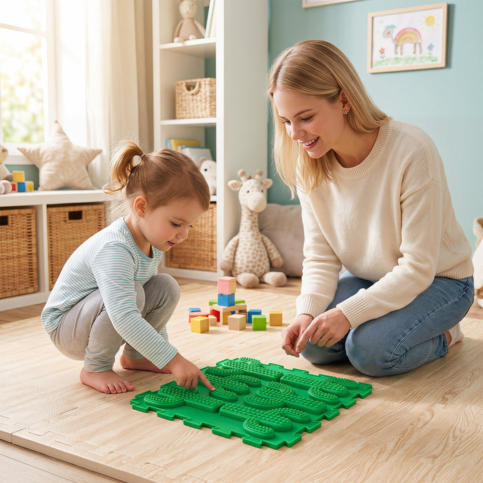 6 PCS Tactile Sensory Mats for Kids and Adults with Rich Colors and Embossed Nature Patterns-