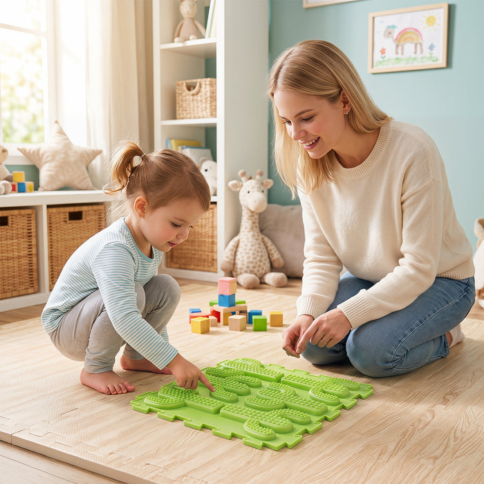 6 PCS Tactile Sensory Mats for Kids and Adults with Rich Colors and Embossed Nature Patterns-