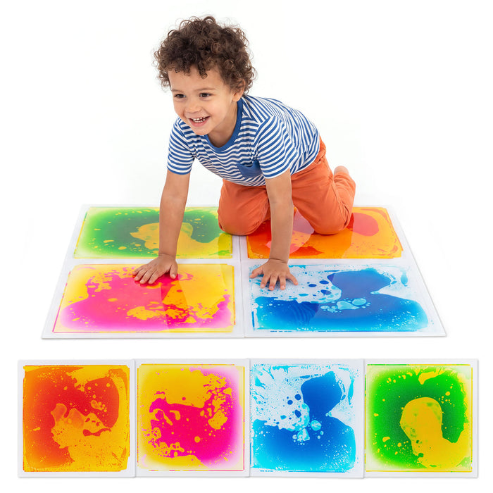 6 Piece 30 x 30 CM Square Liquid Puzzle Pads for Kids