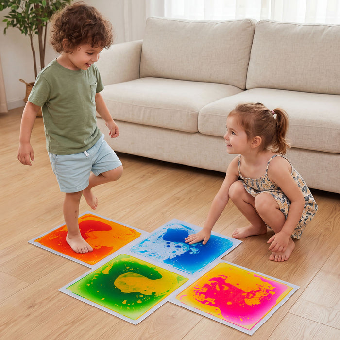 6 Piece 30 x 30 CM Square Liquid Puzzle Pads for Kids