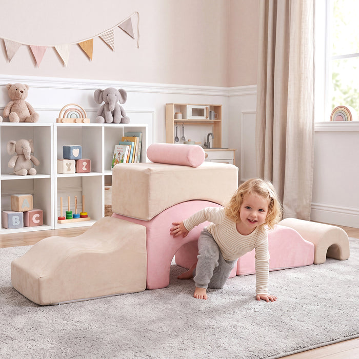 6-Piece Foam Climbing Blocks for Toddlers with Soft Play Set-