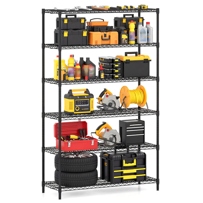 4/5/6-Tier Wire Shelving Unit Adjustable Metal Storage Shelves with V-shaped Shelving Rack-6-Tier