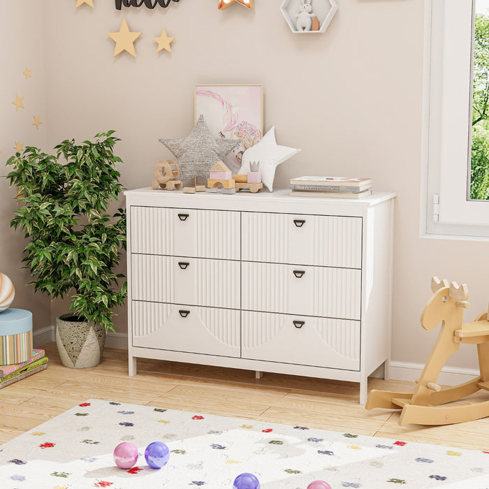 6-Drawer Dresser with Buffet Cabinet Sideboard and Kitchen Cupboard-