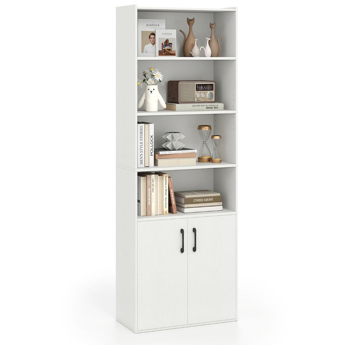 6-tier Modern Style Bookcase with Adjustable Shelves-