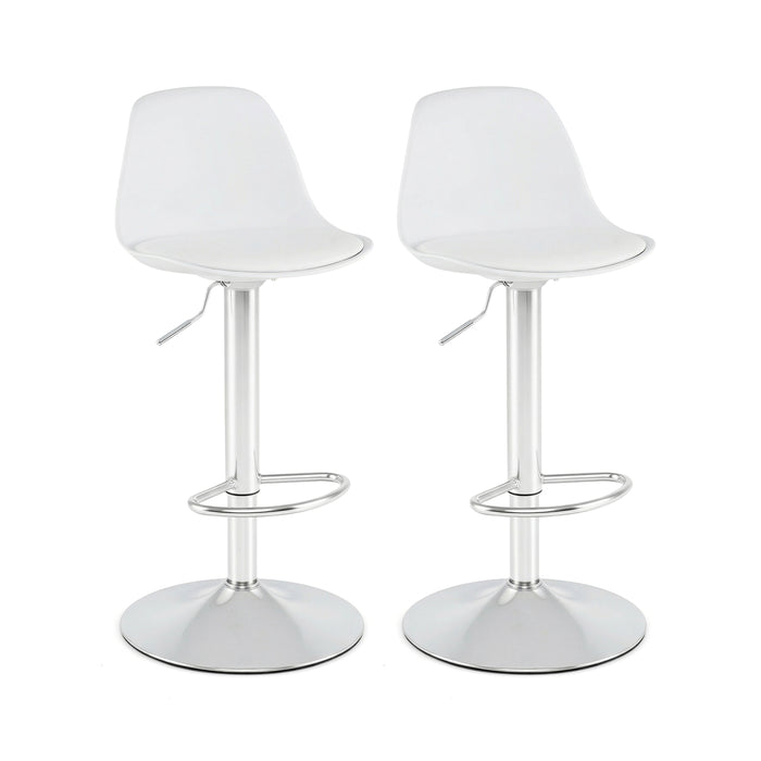 60-82 cm Seat Height Bar Stools Set of 2 with Backrests-Grey