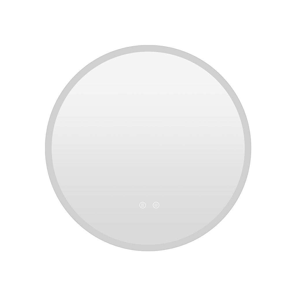 60 CM Round LED Bathroom Mirror Wall-mounted Backlit Vanity Makeup Mirror with 3 Light Colors