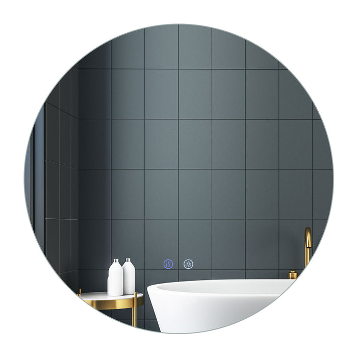 70 cm Round LED Lighted Mirror Wall Mounted Bathroom Mirror