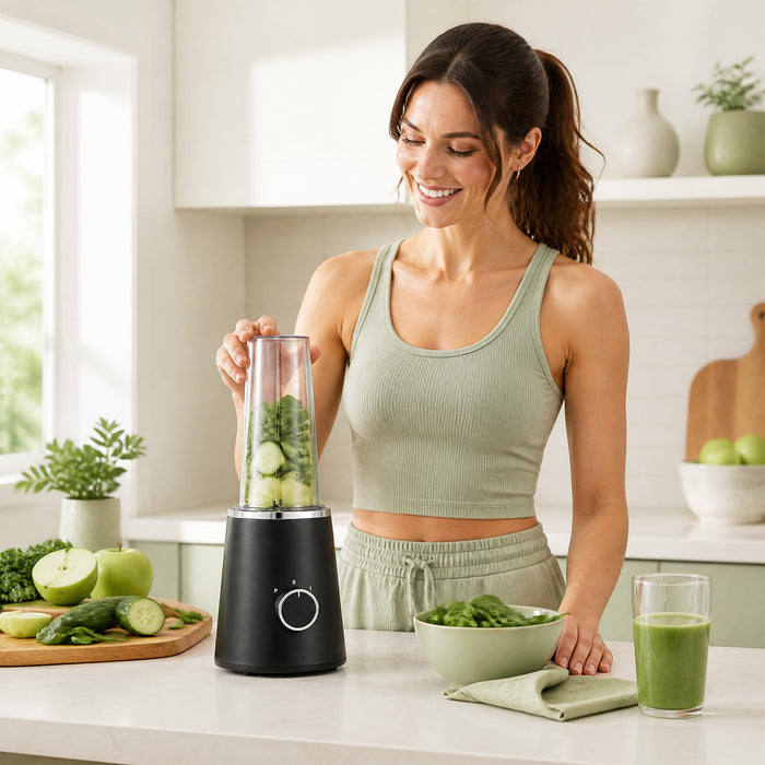 600 ml Mini Personal Blender with 4 Stainless Blades & 3 Speeds for Smoothies Shakes-