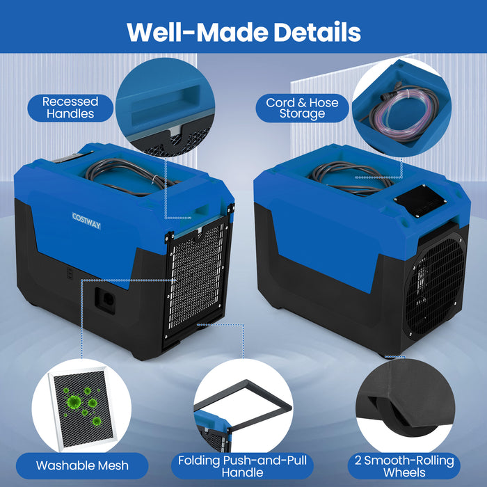 60L/Day Commercial Dehumidifier with Pump Portable Industrial Dehumidifier-