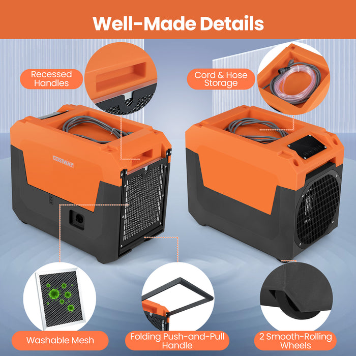 60L/Day Commercial Dehumidifier with Pump Portable Industrial Dehumidifier-